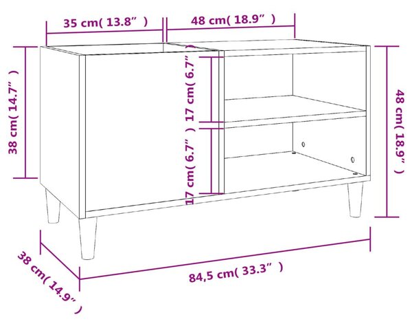 Δισκοθήκη Γκρι Sonoma 84,5 x 38 x 48 εκ. από Επεξεργασμένο Ξύλο - Γκρι