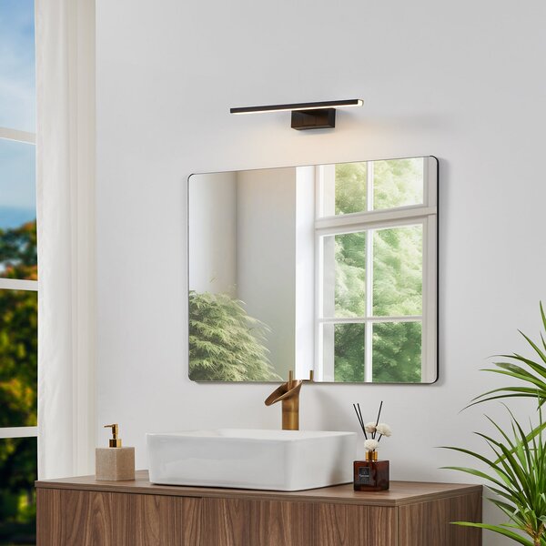 EGLO LED φωτιστικό τοίχου Conettilla, μαύρο, πλάτος 40 cm, IP44, CCT, Μαύρο, Μπάνιο, Μέταλλο, σύγχρονο