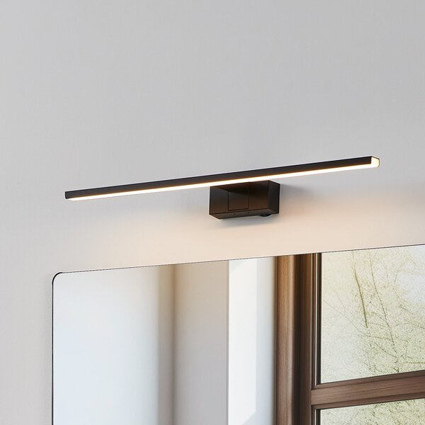 EGLO LED φωτιστικό τοίχου Conettilla, μαύρο, πλάτος 60 cm, IP44, CCT, Μαύρο, Μπάνιο, Μέταλλο, σύγχρονο