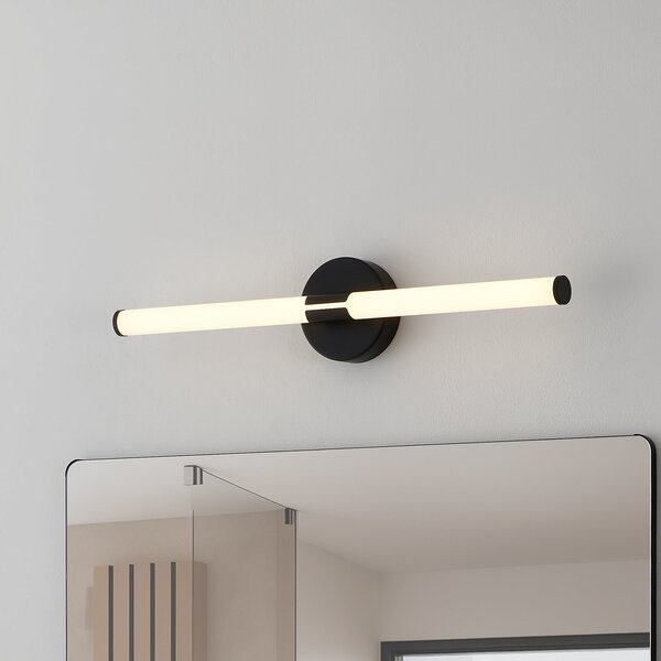 EGLO LED φωτιστικό τοίχου Ramola, μαύρο, πλάτος 60 cm, IP44, CCT, Μαύρο, Μπάνιο, Μέταλλο, σύγχρονο