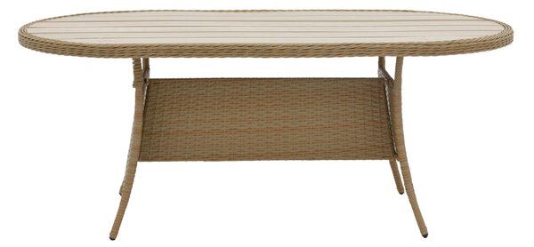 Τραπέζι Keir pakoworld rattan-αλουμίνιο καφέ 180x90x72εκ