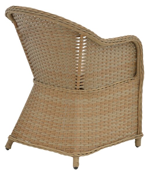 Πολυθρόνα κήπου Hadrian pakoworld rattan καφέ- textilene μπεζ 70x57x85εκ