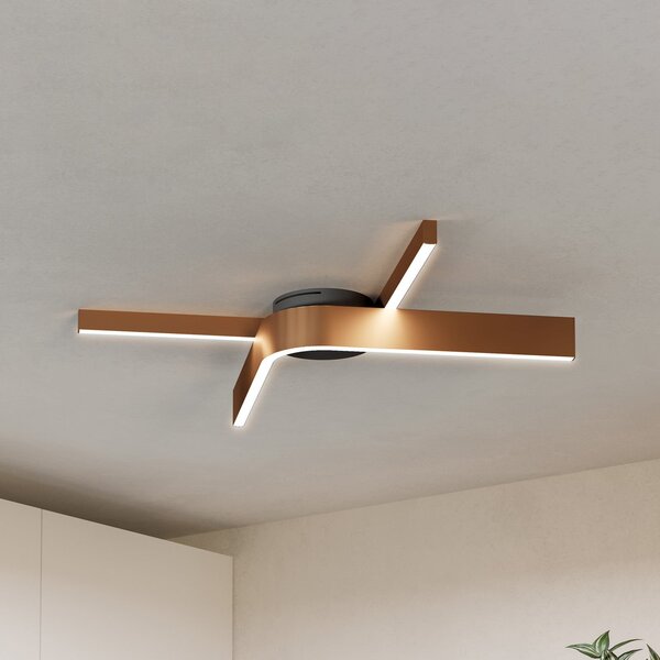 EGLO LED-Smart-Οροφής Φωτιστικό Folcino-Z, χάλκινο χρώμα, 64 cm, CCT, ρυθμιζόμενος, Μπρούτζινο / Αντικέ ορείχαλκου, Σαλόνι / τραπεζαρία, Αλουμίνιο, σύγχρονο