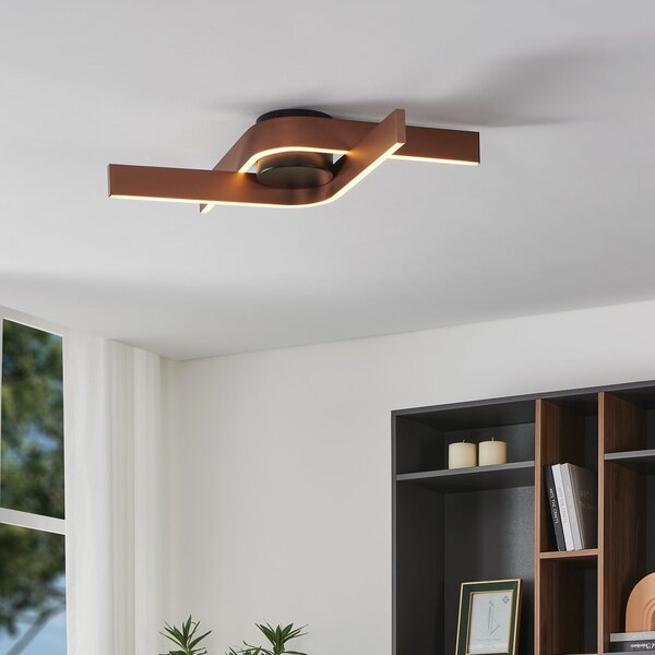 EGLO LED-Smart-Οροφής Φωτιστικό Folcino-Z, χάλκινο χρώμα, 64 cm, CCT, ρυθμιζόμενος, Μπρούτζινο / Αντικέ ορείχαλκου, Σαλόνι / τραπεζαρία, Αλουμίνιο, σύγχρονο
