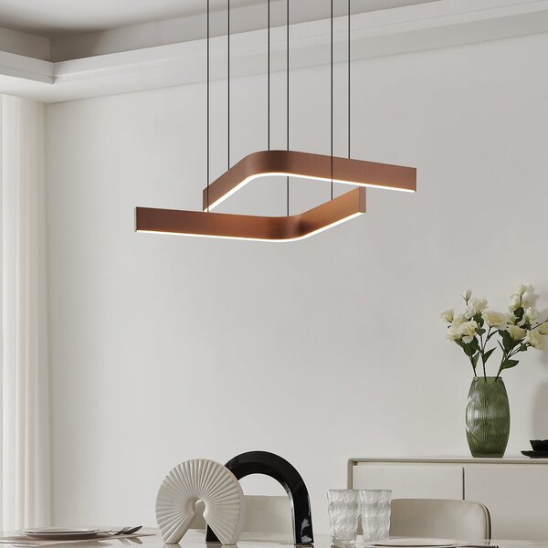 EGLO LED-Smart-Κρεμαστό φωτιστικό Folcino-Z, χάλκινο χρώμα, 64 cm, CCT, ρυθμιζόμενος, Μπρούτζινο / Αντικέ ορείχαλκου, Σαλόνι / τραπεζαρία, Αλουμίνιο, σύγχρονο