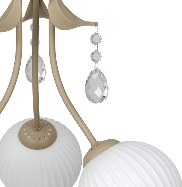 Milagro Lighting Φωτιστικό οροφής Celeste, γκρι-καφέ, Ø 40 cm, μέταλλο, 3 λάμπες, ρυθμιζόμενος, Χρυσό / Ορείχαλκου, Σαλόνι / τραπεζαρία, Μέταλλο