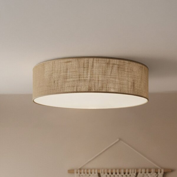 Milagro Lighting Φωτιστικό οροφής Marshall, καφέ, Ø 50 cm, μέταλλο, ρατάν, ρυθμιζόμενος, Καφέ / Σκουριάς, Σαλόνι / τραπεζαρία, Ξύλο, σύγχρονο