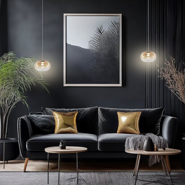 Milagro Lighting Κρεμαστό φωτιστικό LED Vaso, χρώμα κεχριμπαριού, Ø 18 cm, γυαλί, Μπεζ, Σαλόνι / τραπεζαρία, Γυαλί, σύγχρονο