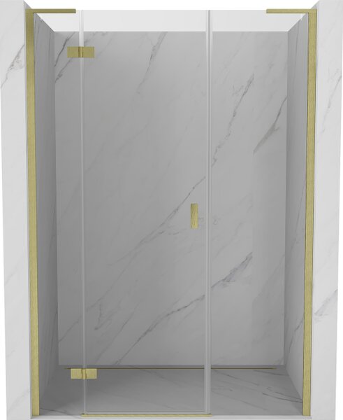 Mexen Mist-H L αριστερή αναδιπλούμενη πόρτα ντους 150 cm, διάφανη, χρυσή