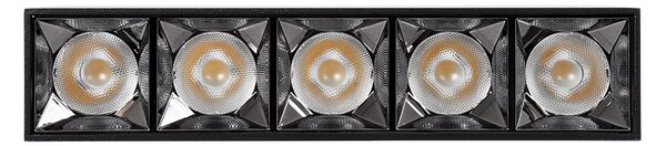 LUMINAR SUPERIOR 60328 Επιφανειακό LED Spot Downlight TrimLess 20W 2800lm 36° AC 220-240V IP20 Μ19.5 x Π4.2 x Υ6.6cm - Μαύρο με Κάτοπτρο Χρωμίου - Φυσικό Λευκό 4500K - Bridgelux High Lumen Chip Gen2 - TÜV Certified Driver - 5 Years Warranty