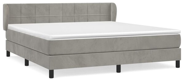 VidaXL Κρεβάτι Boxspring με Στρώμα Ανοιχτό Γκρι 160x200 εκ. Βελούδινο