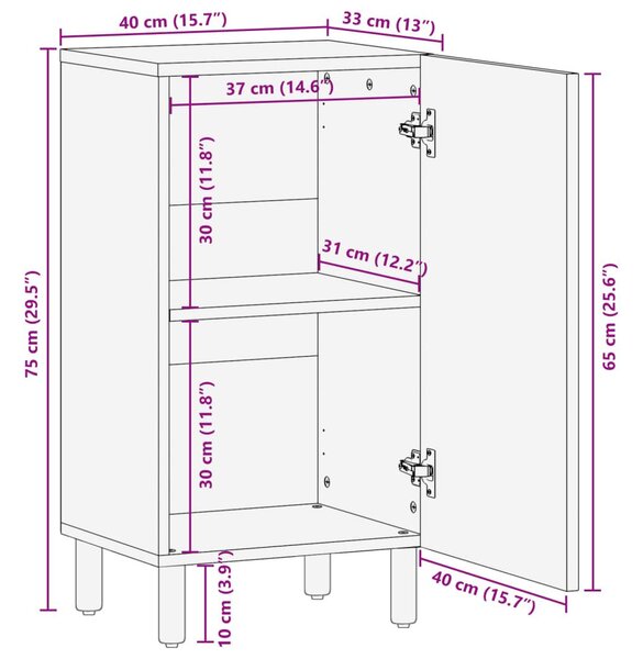 Ραφιέρα Μαύρη 40x33x75 εκ. από Επεξεργασμένο Ξύλο - Μαύρο