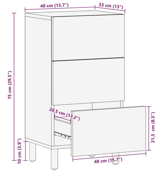 Ραφιέρα Μαύρη 40x33x75 εκ. από Επεξεργασμένο Ξύλο - Μαύρο