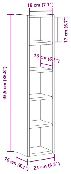 Έπιπλα για CD 2 τεμ. Παλαιό Ξύλο 21x16x93,5 εκ. από Επξ. Ξύλο - Καφέ