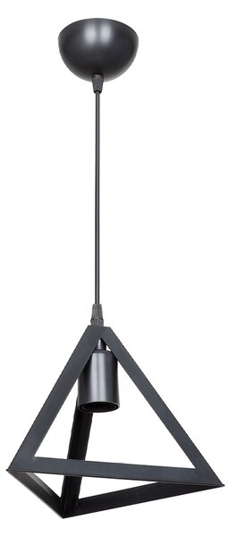 GloboStar® TRIANGLE 203-0159 Μοντέρνο Κρεμαστό Φωτιστικό Καμπάνα Μονόφωτο 1 x E27 IP20 Μάυρο Πλαστικό - Μ24 x Π24 x Υ86cm