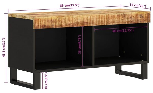 Έπιπλο Τηλεόρασης 85 x 33 x 43,5 εκ. από Μασίφ Ξύλο Μάνγκο - Καφέ