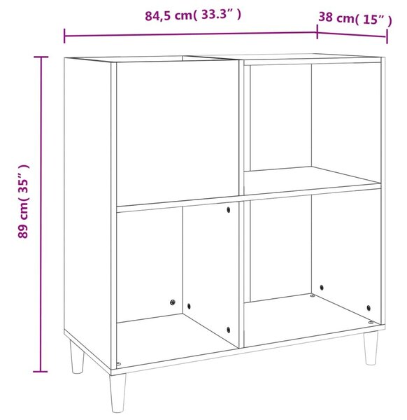 Δισκοθήκη Sonoma Δρυς 84,5 x 38 x 89 εκ. από Επεξεργασμένο Ξύλο - Καφέ