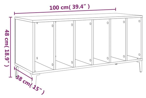 Έπιπλο Δίσκων Sonoma Δρυς 100x38x48 εκ. από Επεξεργασμένο Ξύλο - Καφέ