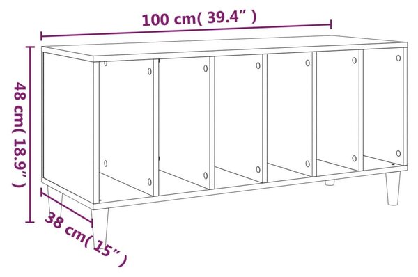 Έπιπλο Δίσκων Λευκό 100 x 38 x 48 εκ. από Επεξεργασμένο Ξύλο - Λευκό