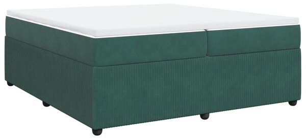 VidaXL Κρεβάτι Boxspring με Στρώμα Σκούρο Πράσινο 200x200εκ. Βελούδινο