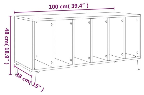 Δισκοθήκη Καπνιστή Δρυς 100x38x48 εκ. από Επεξεργασμένο Ξύλο - Καφέ