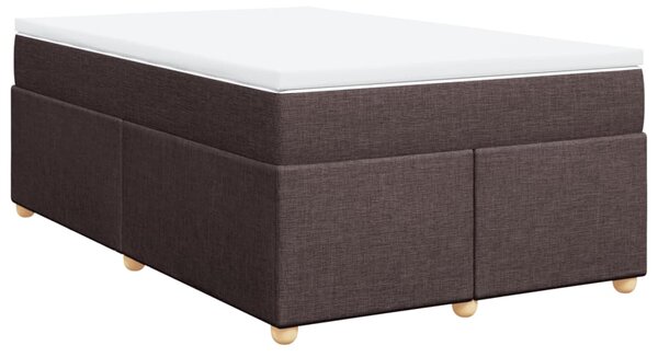 VidaXL Κρεβάτι Boxspring με Στρώμα Σκούρο Καφέ 120x200 εκ. Υφασμάτινο