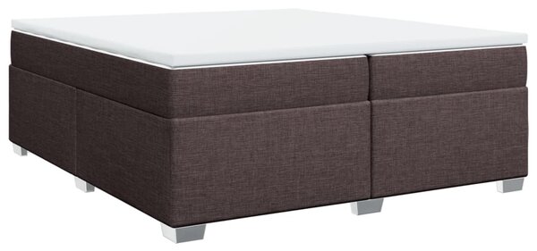 VidaXL Κρεβάτι Boxspring με Στρώμα Σκούρο Καφέ 200x200 εκ. Υφασμάτινο