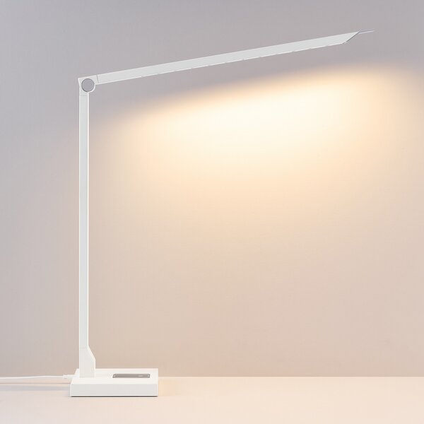 Molto Luce Φωτιστικό γραφείου LED FLOYD PRO, λευκό, 55 cm, CCT, ρυθμιζόμενη ένταση, ρυθμιζόμενος, Λευκό, Μελέτη / Γραφείο, Αλουμίνιο, σύγχρονο