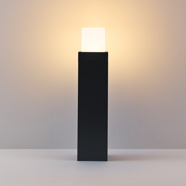 Molto Luce Φωτιστικό δρόμου LED FYNN-O, ύψος 45 cm, ανθρακί, CCT IP65 on/off, Μαύρο, Αλουμίνιο, σύγχρονο, Εξωτερικό βάθρο