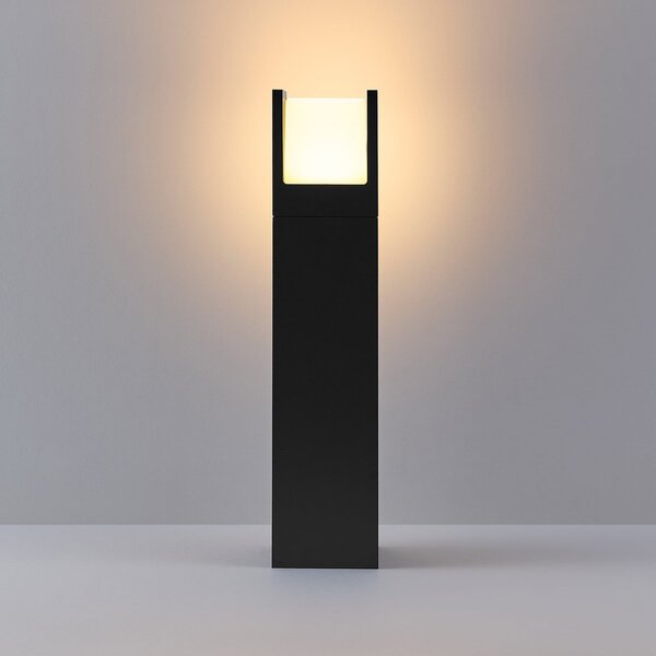 Molto Luce Φωτιστικό δρόμου LED FYNN-U, ύψος 45 cm, ανθρακί, CCT IP65 on/off, Μαύρο, Αλουμίνιο, σύγχρονο, Εξωτερικό βάθρο