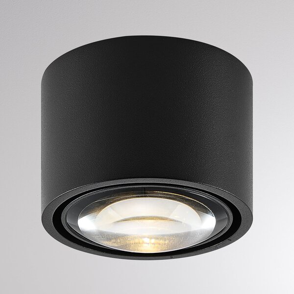 Molto Luce Εξωτερικός φωτιστικό οροφής LED MAG MINI, μαύρο, Ø 9 cm, CCT με δυνατότητα, ρυθμιζόμενος, Μαύρο, Μπάνιο, Αλουμίνιο, σύγχρονο