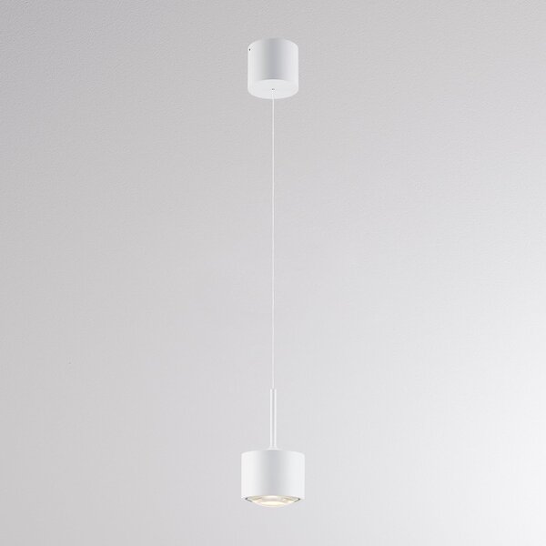 Molto Luce Κρεμαστό φωτιστικό LED MAG MINI, λευκό, Ø 9 cm, CCT, ρυθμιζόμενη ένταση, μέταλλο, ρυθμιζόμενος, Λευκό, Σαλόνι / τραπεζαρία, Αλουμίνιο, σύγχρονο