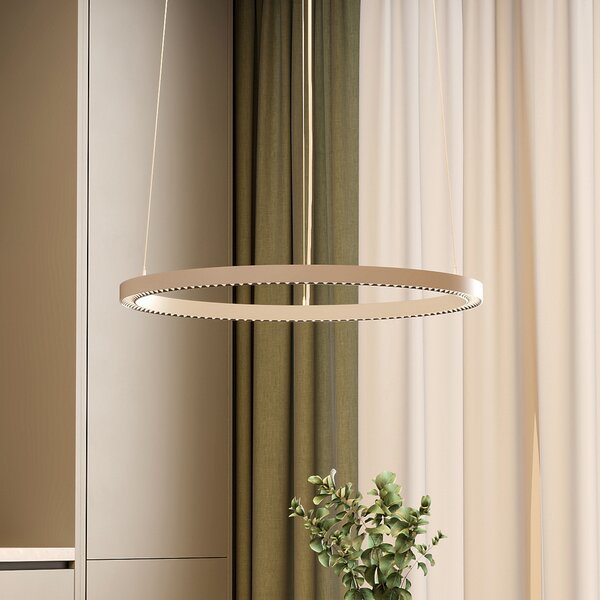 Molto Luce Κρεμαστό φωτιστικό LED PERFORA PRO M, Ø 66 cm, λευκό, DALI up/down, CCT, ρυθμιζόμενος, Λευκό, Σαλόνι / τραπεζαρία, Αλουμίνιο, σύγχρονο