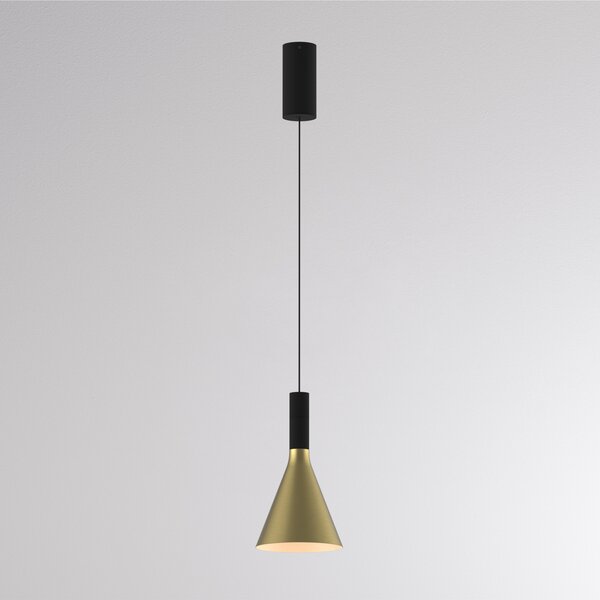 Molto Luce Κρεμαστό φωτιστικό LED LORA I, ορείχαλκος, Ø 15 cm, ρυθμιζόμενη ένταση, 40°, CCT, ρυθμιζόμενος, Χρυσό / Ορείχαλκου, Σαλόνι / τραπεζαρία, Μέταλλο, σύγχρονο