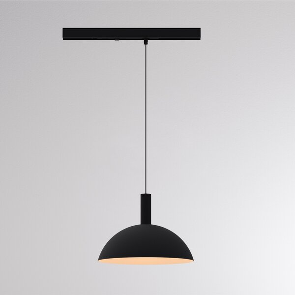 Molto Luce Κρεμαστό φωτιστικό LED σε ράγα LORA II, μαύρο, Ø 24 cm, CCT 40°, τριφασικό, Μαύρο, Σαλόνι / τραπεζαρία, Μέταλλο, σύγχρονο, Σύστημα σιδηροτροχιών