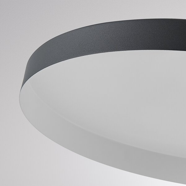 Molto Luce Κρεμαστό φωτιστικό LED σε ράγα LORA III, μαύρο, Ø 36 cm, 40°, CCT, τριφασικό, Μαύρο, Σαλόνι / τραπεζαρία, Μέταλλο, σύγχρονο, Σύστημα σιδηροτροχιών
