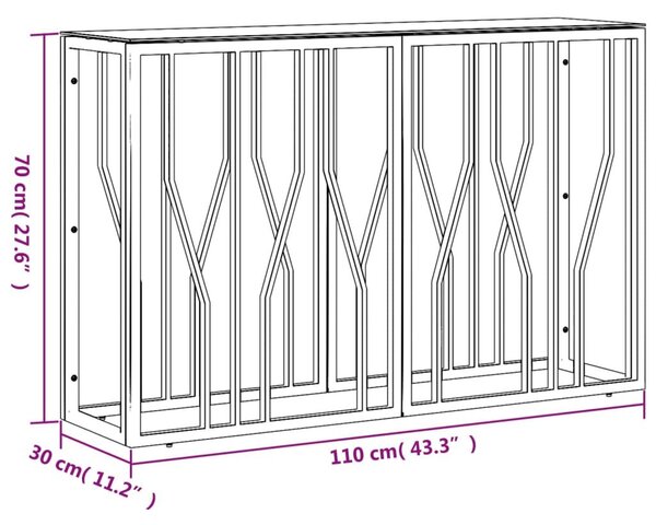Τραπέζι Κονσόλα 110x30x70 εκ. από Ανοξείδωτο Ατσάλι και Γυαλί - Χρυσό