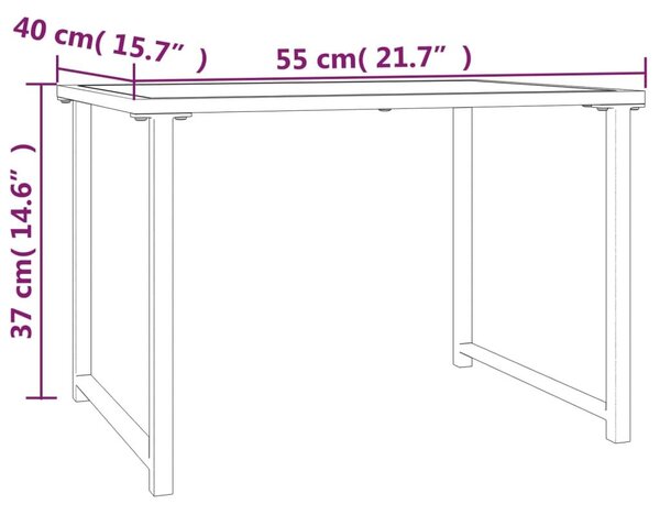 Τραπέζι Κήπου Ανθρακί 55 x 40 x 37 εκ. Ατσάλινο - Ανθρακί