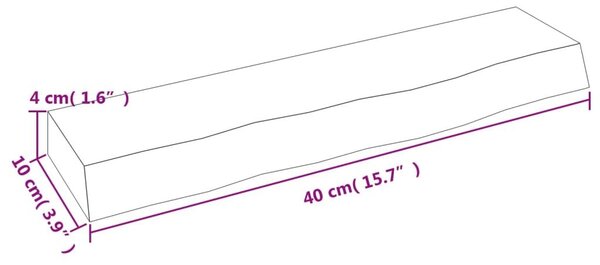 Ράφι Τοίχου Ανοιχτό Καφέ 40x10x4 εκ. Επεξεργ. Μασίφ Ξύλο Δρυός - Καφέ