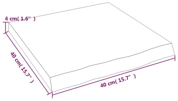 Ράφι Τοίχου Σκούρο Καφέ 40x40x(2-4) εκ. Επεξ. Μασίφ Ξύλο Δρυός - Καφέ