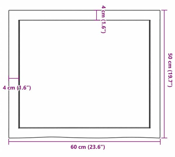 Ράφι Τοίχου Ανοιχτό Καφέ 60x50x(2-6)εκ. Επεξ. Μασίφ Ξύλο Δρυός - Καφέ