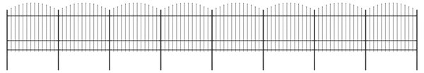 VidaXL Κάγκελα Περίφραξης με Λόγχες Μαύρα (1,5-1,75)x13,6 μ. Ατσάλινα