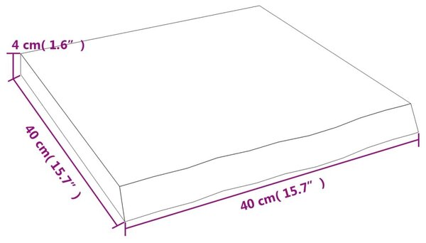 Πάγκος Μπάνιου 40 x 40 x (2-4) εκ. από Ακατέργαστο Μασίφ Ξύλο - Καφέ