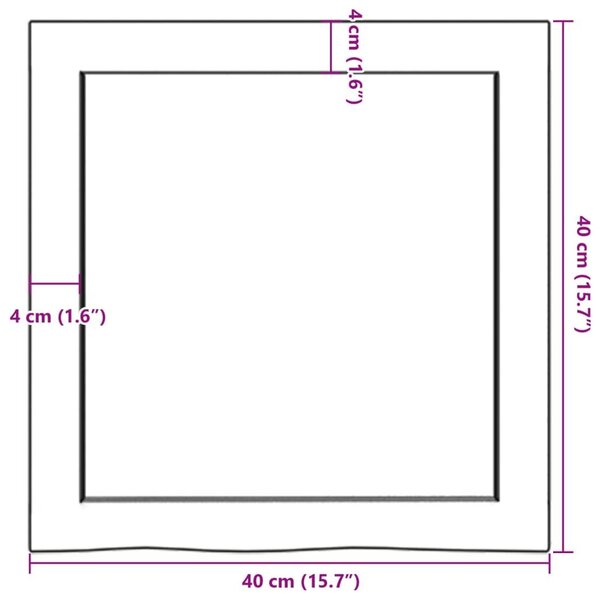 Ράφι Τοίχου Ανοιχτό Καφέ 40x40x(2-6)εκ. Επεξ. Μασίφ Ξύλο Δρυός - Καφέ