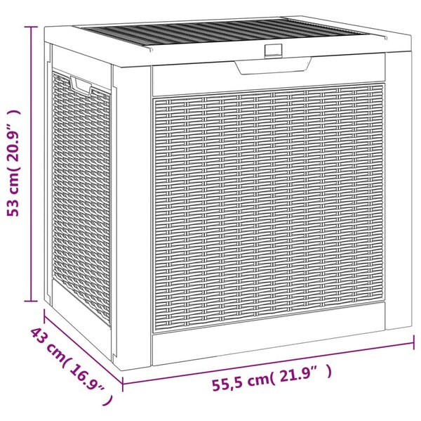 Μπαούλο Αποθήκευσης Κήπου Αν. Καφέ 55,5x43x53 εκ Πολυπροπυλένιο - Καφέ