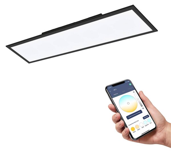 EGLO connect Φωτιστικό οροφής Salobrena-Z LED, 120x30cm, μαύρο