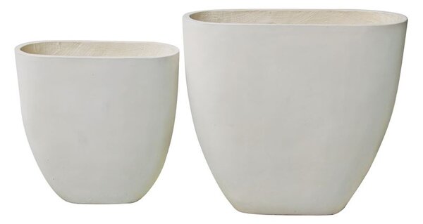 FLOWER POT-14 Set 2 τεμαχίων Απόχρωση Milk White