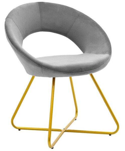 Καρέκλα Valentina 029-000135 67,5x60x75,5cm Grey-Gold