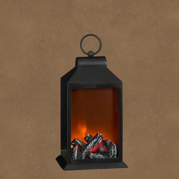 Διακοσμητικό Φανάρι Με Εφέ Φλόγας & Led (15x12x26) Edelman Black 1202163