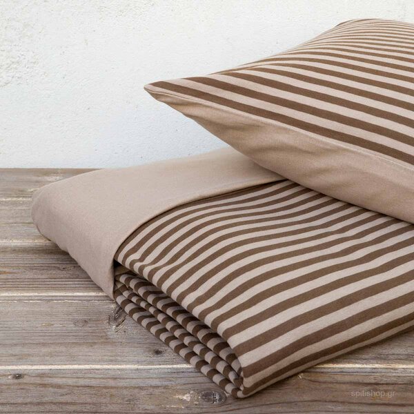 Παπλωματοθήκη Μακό Μονή (Σετ 160x240) Nima Bed Linen Suave SS2021 BROWN